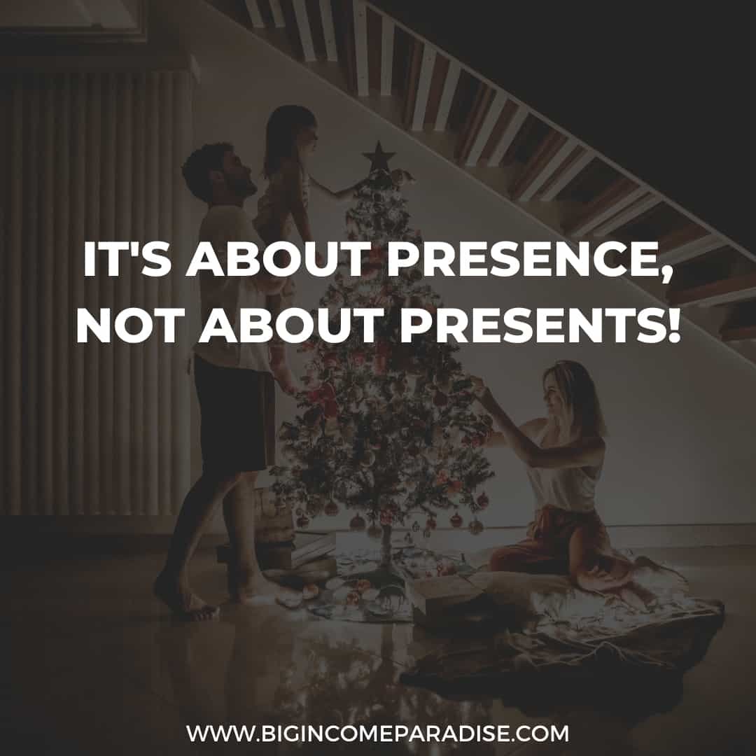 It's about presence, not about presents! - Christmas Instagram Captions