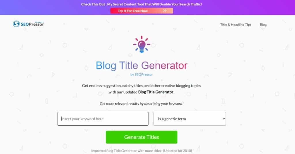 Use the title generator to write social media content faster