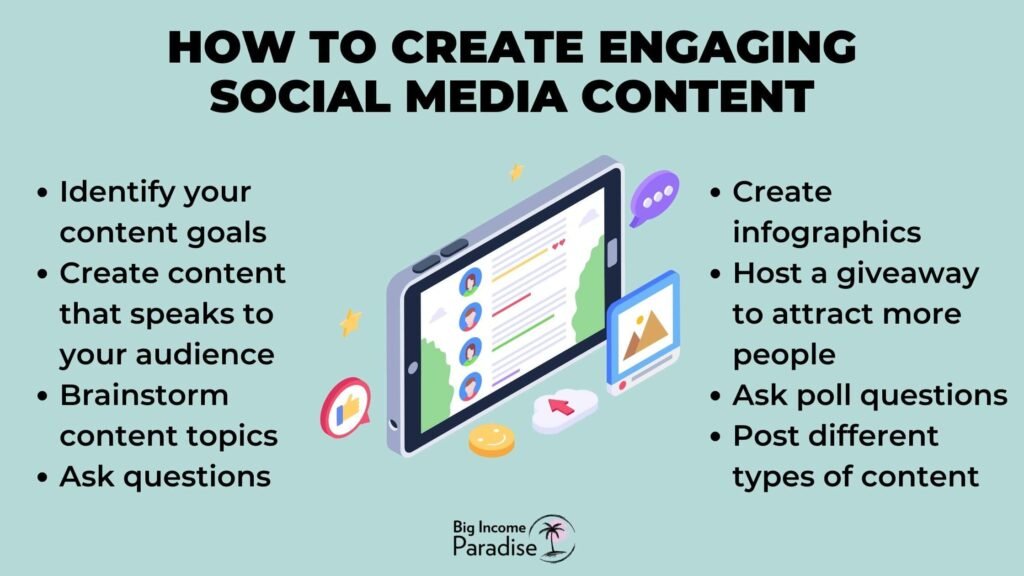 How to create engaging Social Media content - by Big Income Paradise