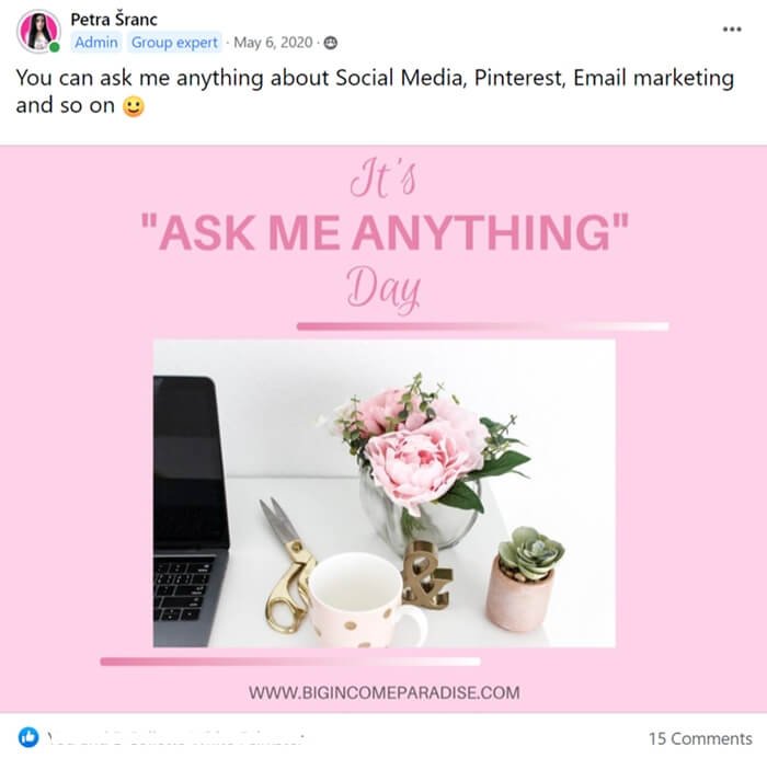 Ask me anything social media content ideas
