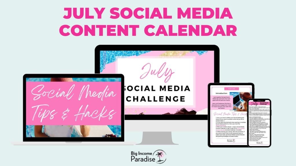 July Social Media Content Calendar