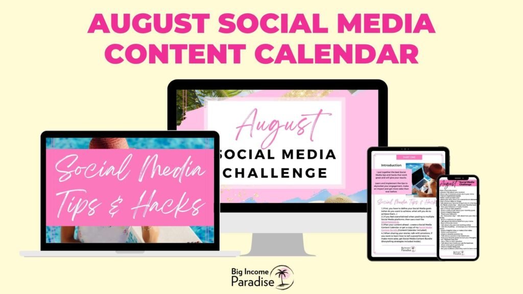 August Social Media Content Calendar