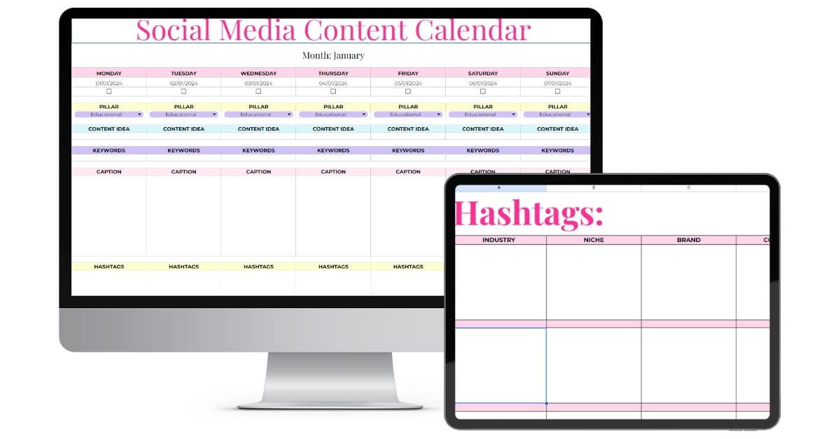 Social Media Content Calendar - Google Sheets Template