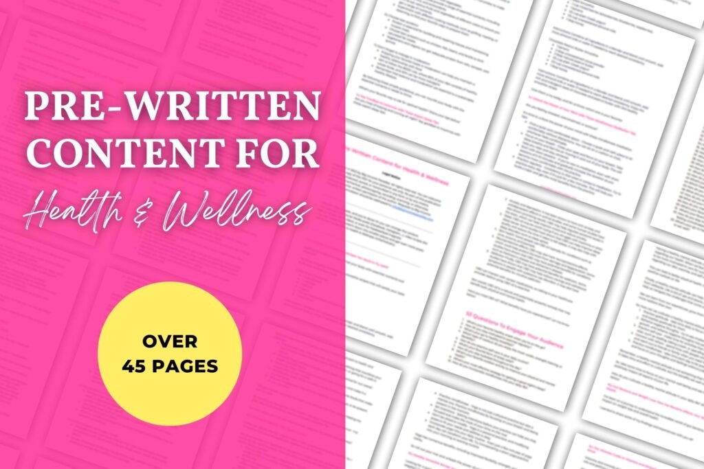 Pre-Written Content for Health & Wellness Industry