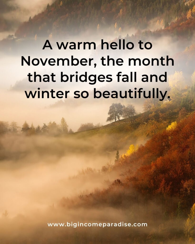 A warm hello to November, the month that bridges fall and winter so beautifully.