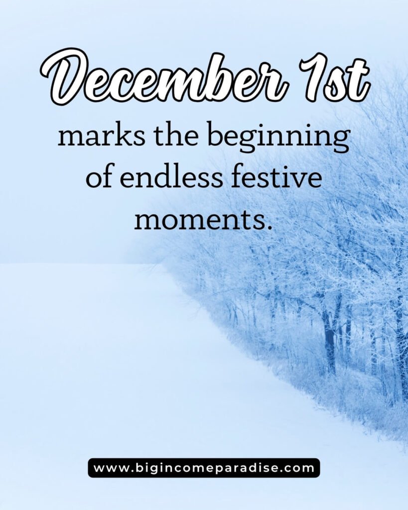 December 1st marks the beginning of endless festive moments