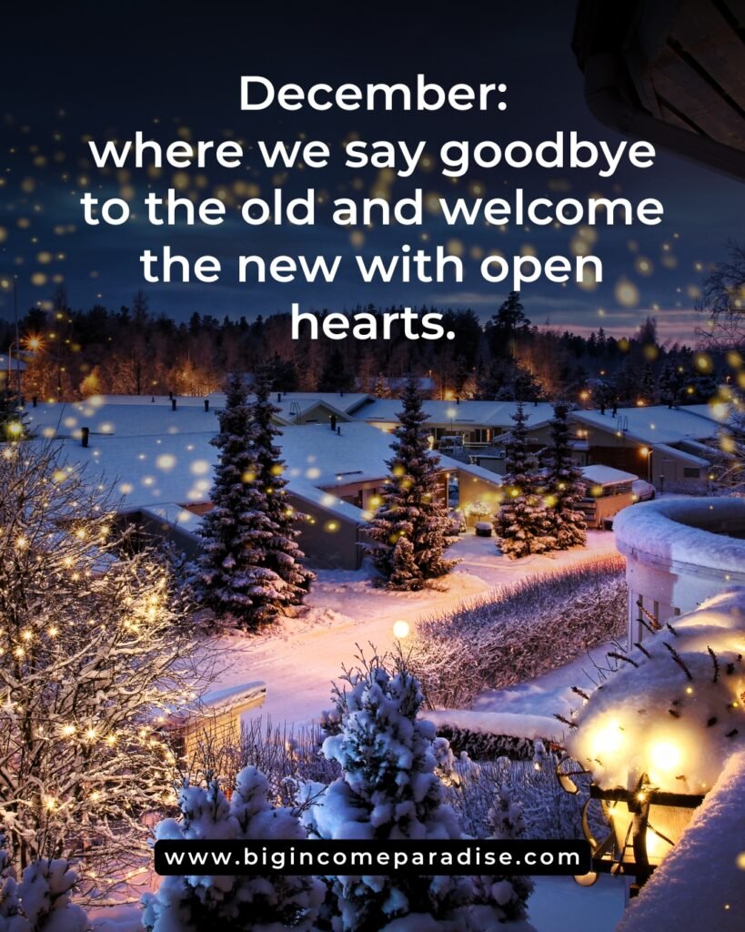 December: where we say goodbye to the old and welcome the new with open hearts.