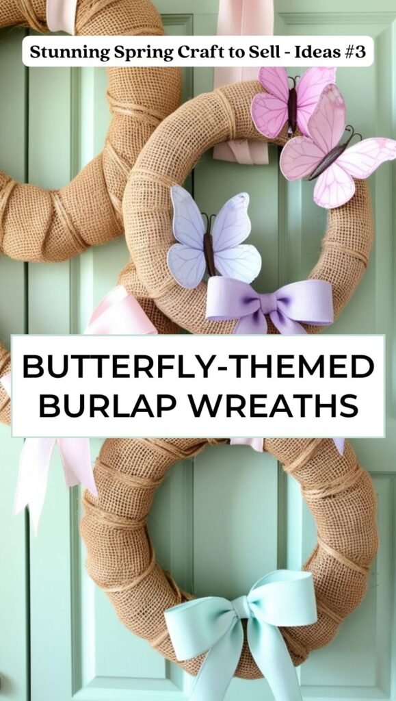 Butterfly-Themed Burlap Wreaths