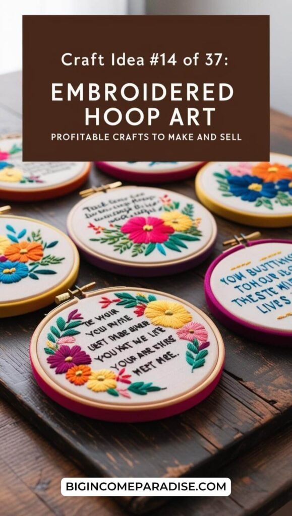 Embroidered Hoop Art - Profitable Crafts to Make and Sell