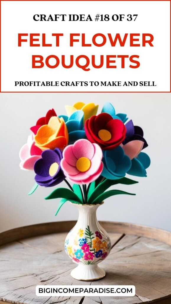 Felt Flower Bouquets - Profitable Crafts to Make and Sell