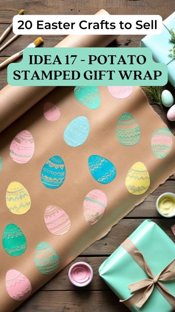 Potato Stamped Gift Wrap