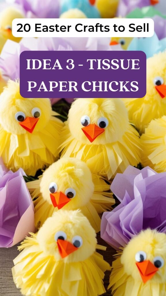 Tissue Paper Chicks for Centerpieces