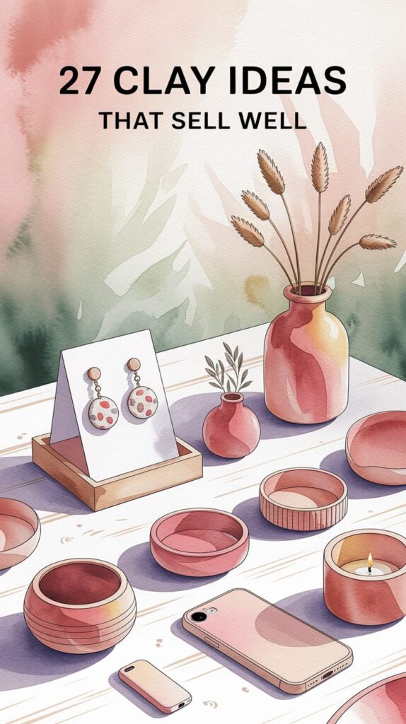 Clay Ideas that are made for profit, not just for fun. These air dry clay projects include items people buy over and over, so you can build steady sales. You can make money by choosing products with strong demand and simple materials. These small clay projects are quick to finish, so you can list more and stress less. These cute clay ideas stop the scroll because they look fun and giftable.