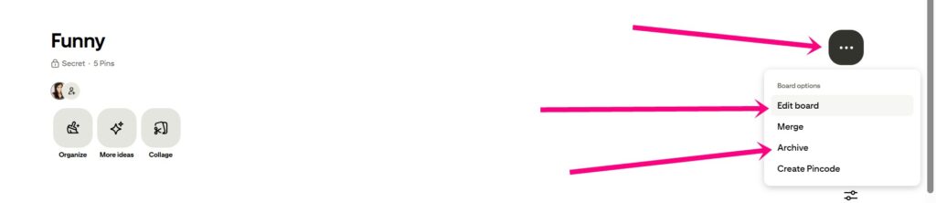 how to delete a board on Pinterest