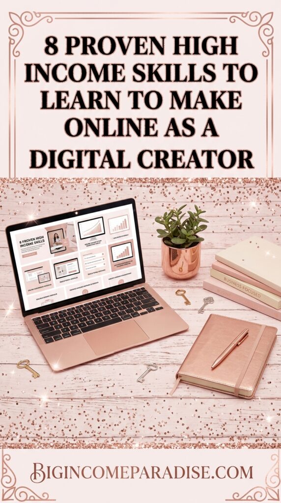 Not sure which money making skills to focus on? This post breaks down 8 skills to learn to make money online that digital creators need right now. These are real high income skills including digital skills like marketing psychology and Pinterest traffic. 