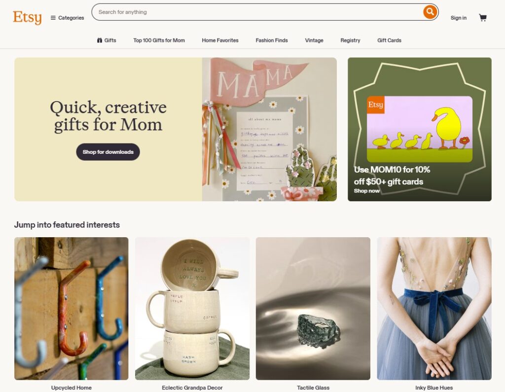 Screenshot from Etsy.com