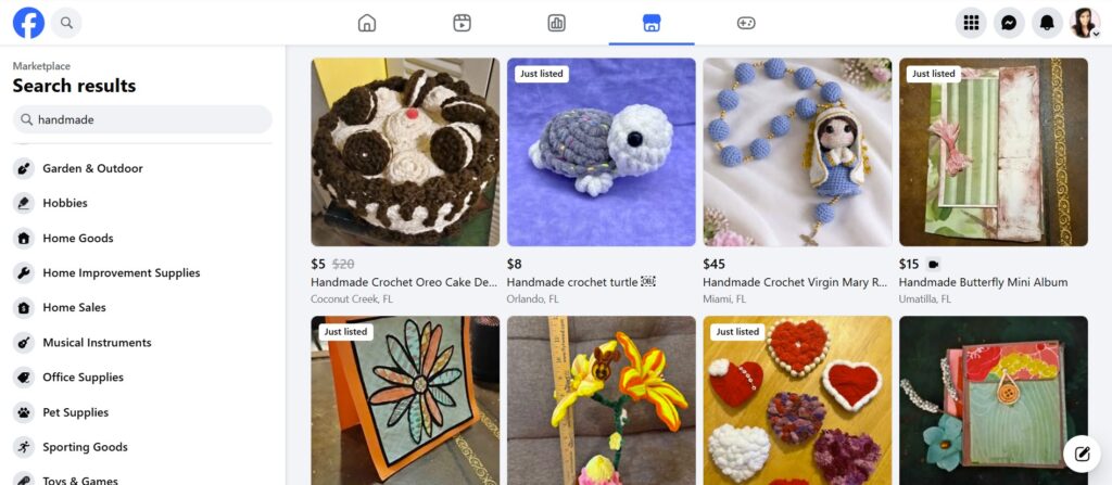 Screenshot from Facebook Marketplace