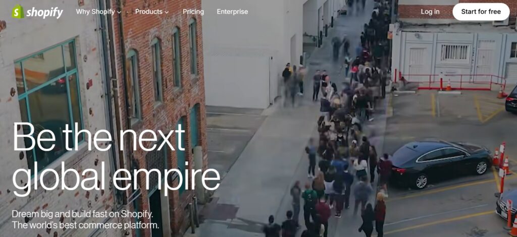Screenshot from Shopify