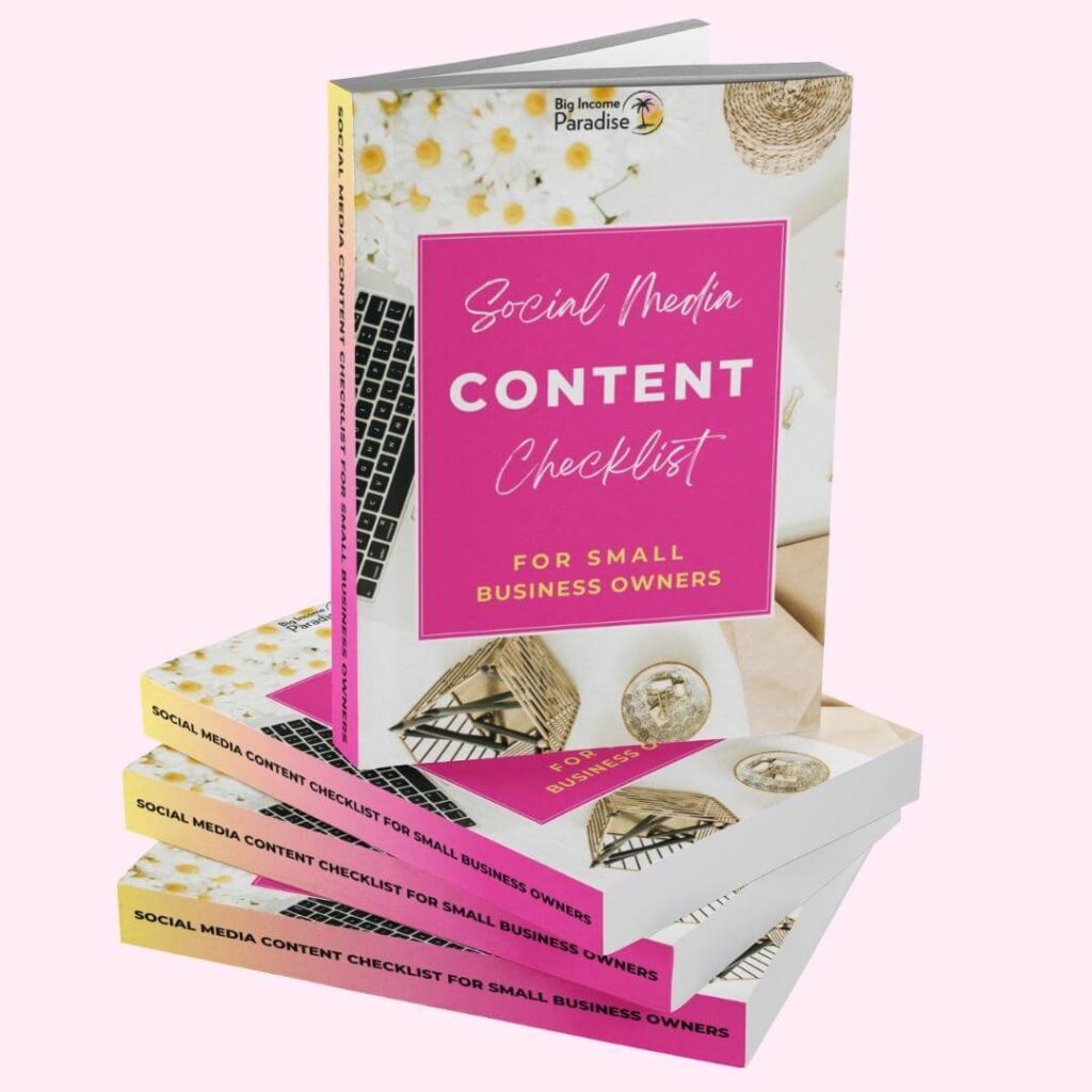 Social Media Content Checklist Big Income Paradise