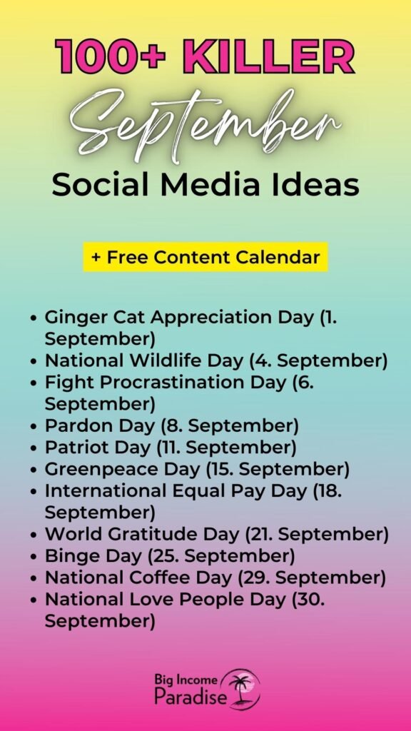 100+ Killer September Social Media Ideas And a Free Content Calendar