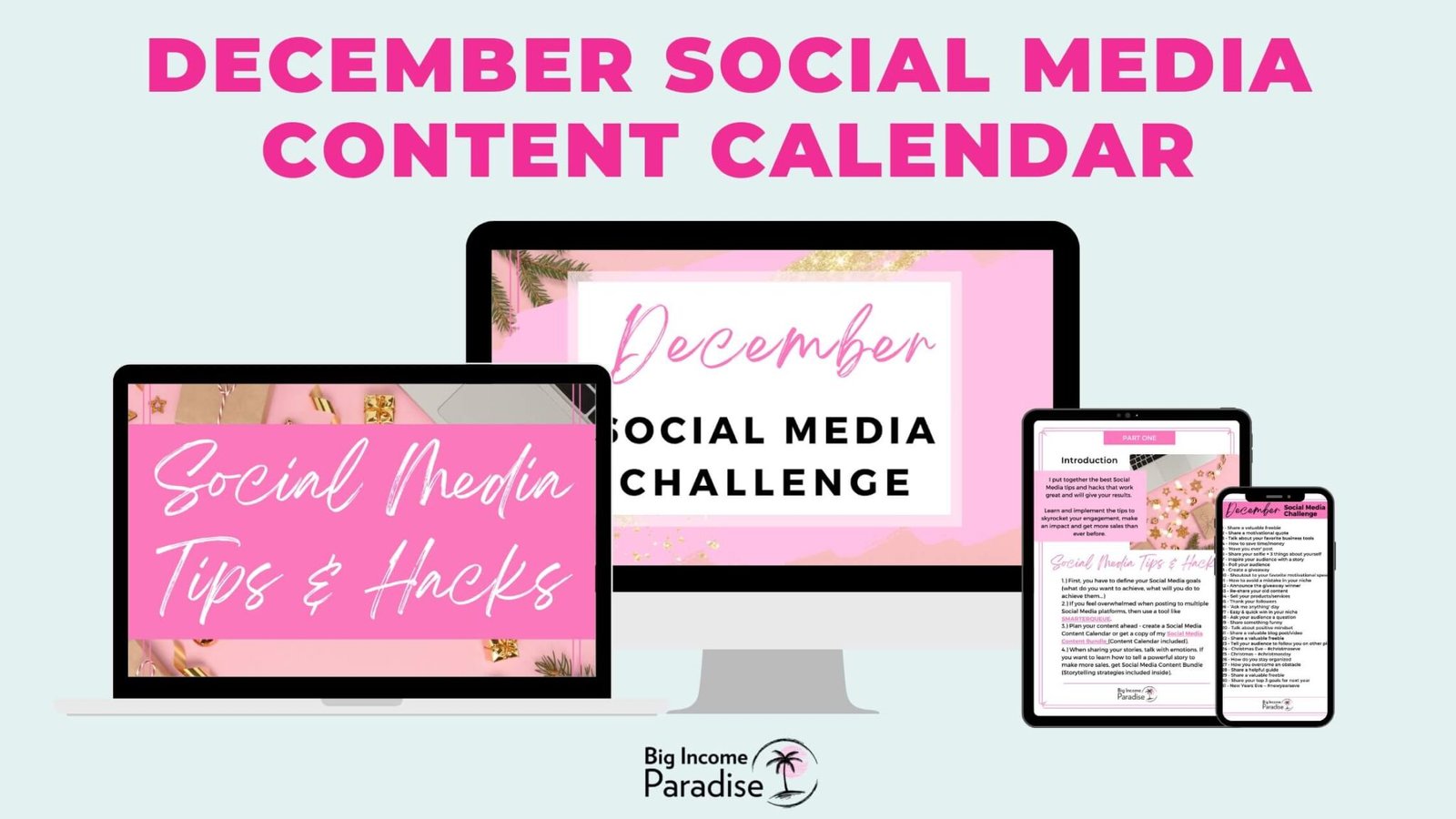 100+ December Social Media Ideas + Free Content Calendar