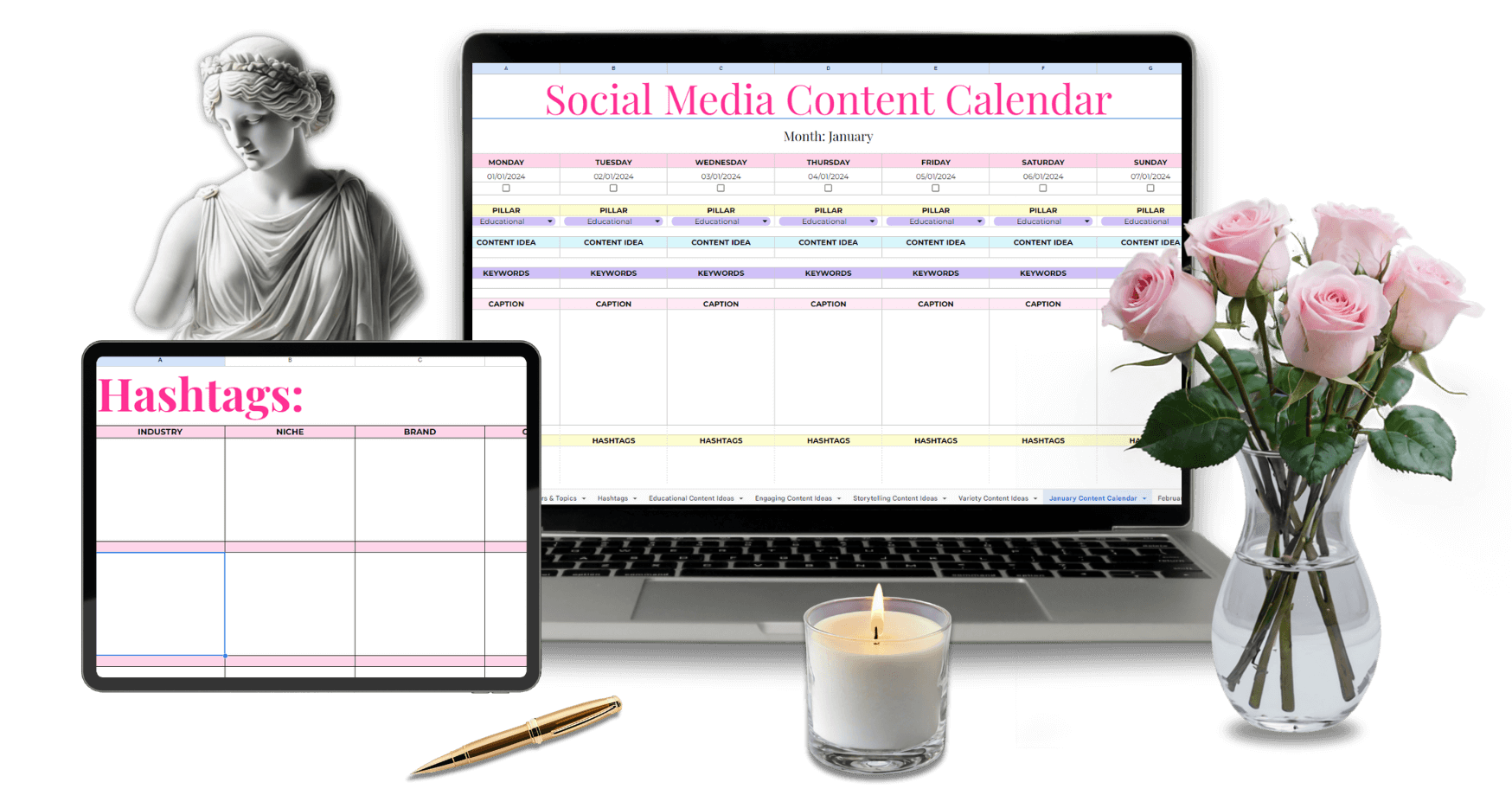 Social Media Content Planner - Google Sheets Template