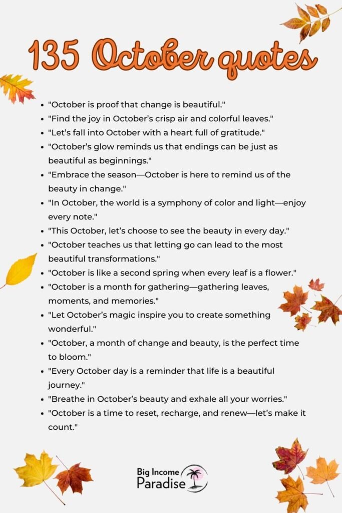 Unique October Quotes