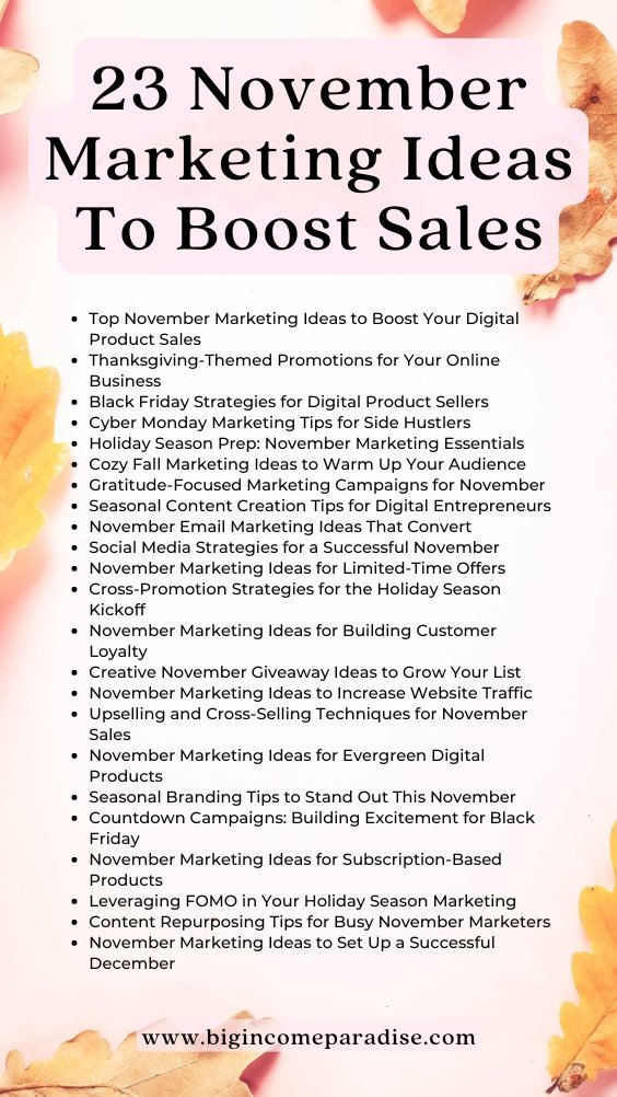 23 November Marketing Ideas To Boost Sales