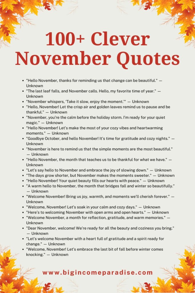 clever november quotes