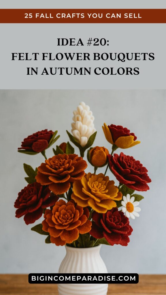 Felt Flower Bouquets in Autumn Colors